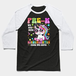 Pre K Graduation 2024 Cute Unicorn Girl Preschool Graduation Baseball T-Shirt